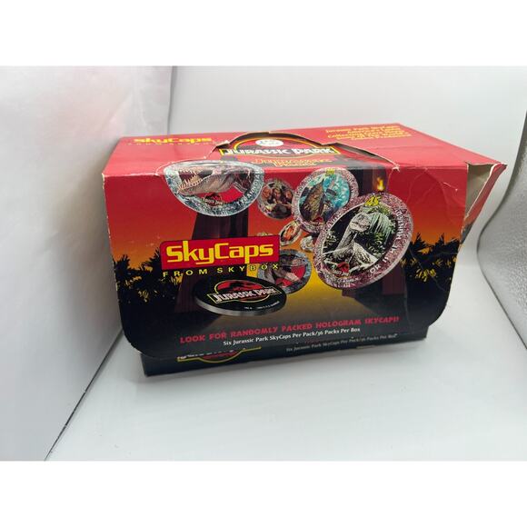Skybox Jurassic Park Skycaps Pogs Milkcaps NEW SEALED PACK 1993 - Picture 2 of 5
